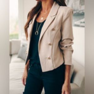 Cropped Blazer - Beige